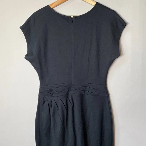 NWOT Christian Siriano for J.Jill Womens Size Small V-Neck Faux Wrap Black Dress - Picture 13 of 16